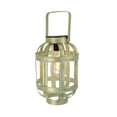 thumbnail image 1 of Metallic Gold Finish Industrial Style Solar Powered LED Hanging Lantern, 1 of 3