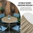 thumbnail image 4 of Beige Round Fitted Tablecloth with Elastic Edge, Waterproof Table Cloth Table Cover for 45"-54" Tables, Farmhouse Burlap Solid Brown Color Modern Linen Texture Tablecloths for Dining Picnic Outdoor, 4 of 9