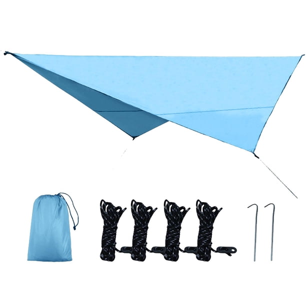 Lona para tienda de campaña, alfombrilla para Picnic, hamaca a prueba de viento, lona para lluvia, supervivencia para senderismo Azul kusrkot lona de la tienda