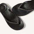 thumbnail image 3 of FITFLOP Women's Iqushion Sparkle Flip-Flops, Color: Black, Size: 10 (R08-001-080), 3 of 6