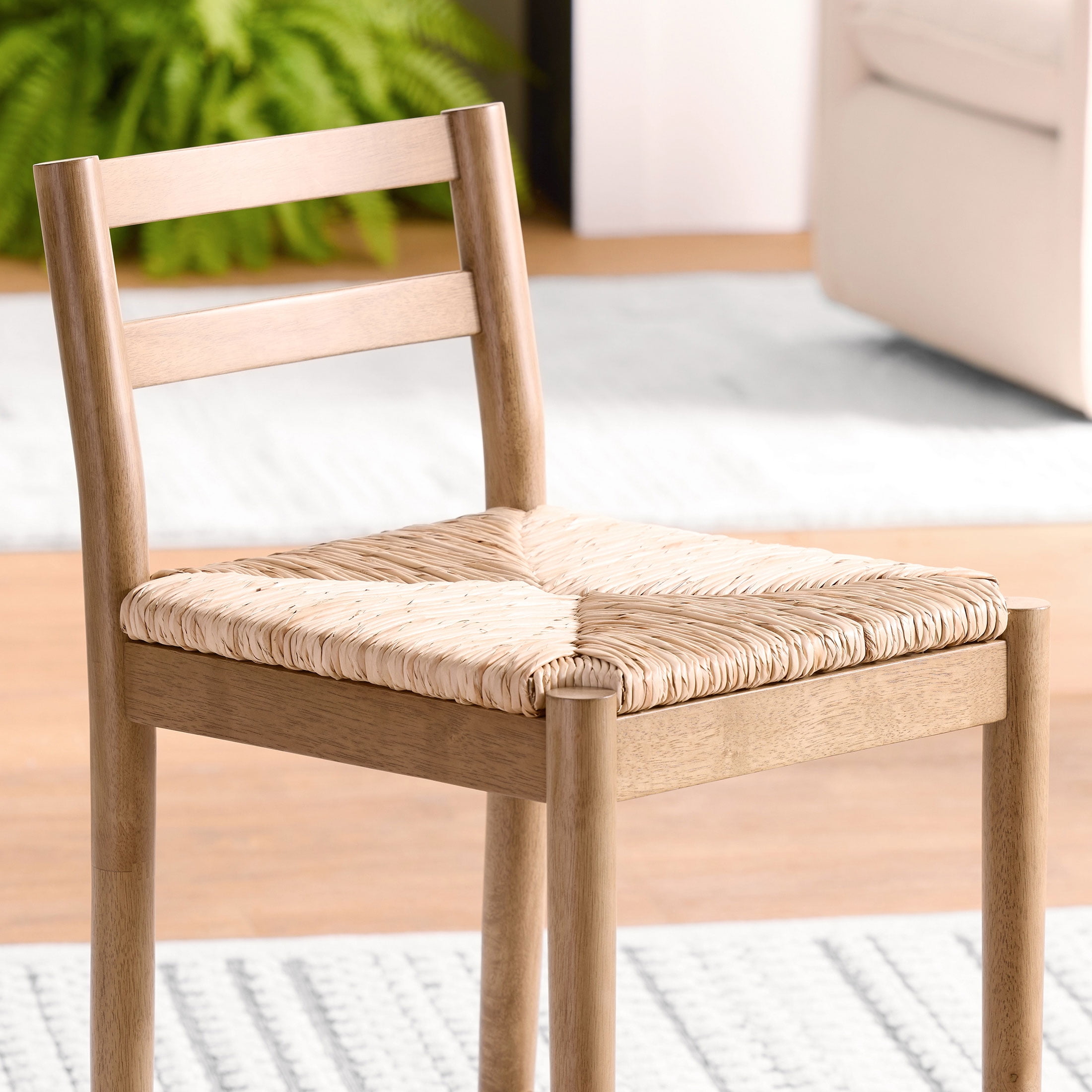 My Texas House Laurel Counter-height Dining Stools with Woven Seagrass Seat, Warm Brown, 2 Pack