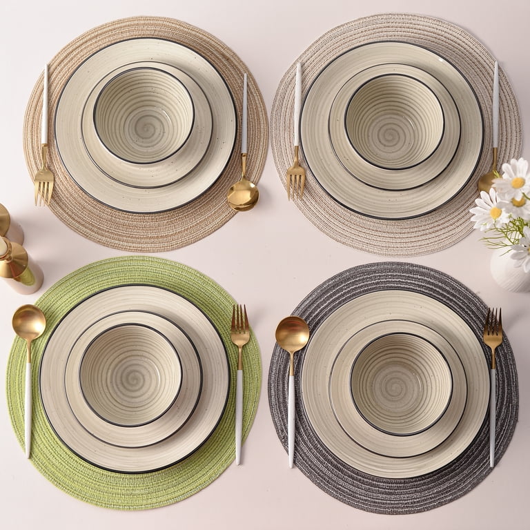 Vancasso 12-Piece Stoneware Dinnerware Set, Beige photo 2