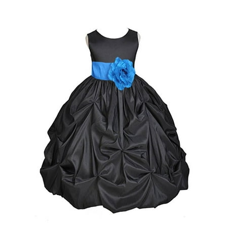 - Ekidsbridal Black Satin Taffeta Pick-Up Bubble Flower Girl Dresses Junior Toddler Formal Special Occasions Wedding Pageant Dresses Ball Gown Dance Recital Reception Birthday Girl Party 301S