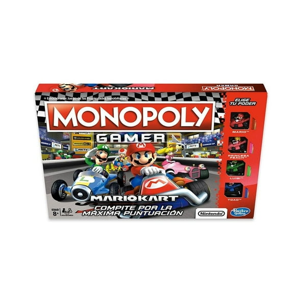Juego de mesa Hasbro Monopoly Gamer Mario Kart, para 2 o 4 jugadores, a partir de 8 años