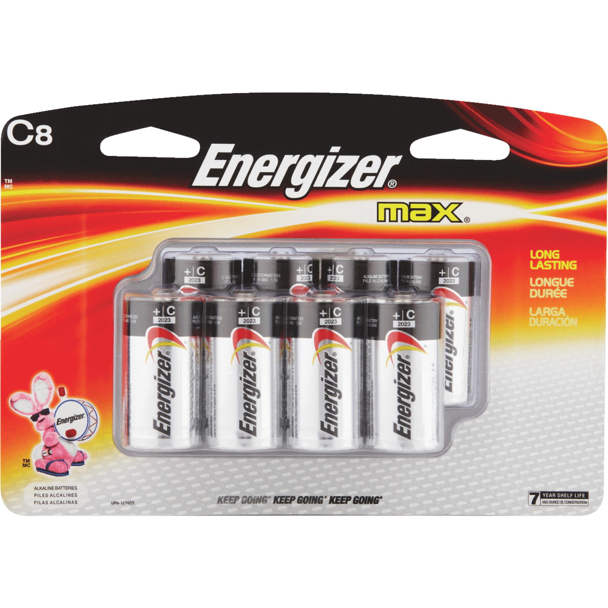 Energizer MAX Alkaline, C Batteries, 8 Pack