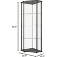 thumbnail image 5 of FurniFact Sophisticated Black Glass Shelf Curio Cabinet with Clear Glass Doors, 5 of 5