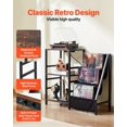 thumbnail image 4 of 3-Tier Black Metal Record Player Shelf for Vinyl Storage, Includes LED Lights & USB Ports, 4 of 11