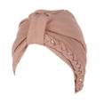 thumbnail image 2 of Under $10 Baseball Caps Brown Womens Multi Color Two Band Studded Braid Cap Side Braid Square Braid Cap, 2 of 4