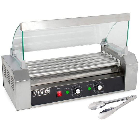 Parrilla eléctrica para salchichas VIVO HOTDG-V205, 12 hot dogs y 5 rodillos