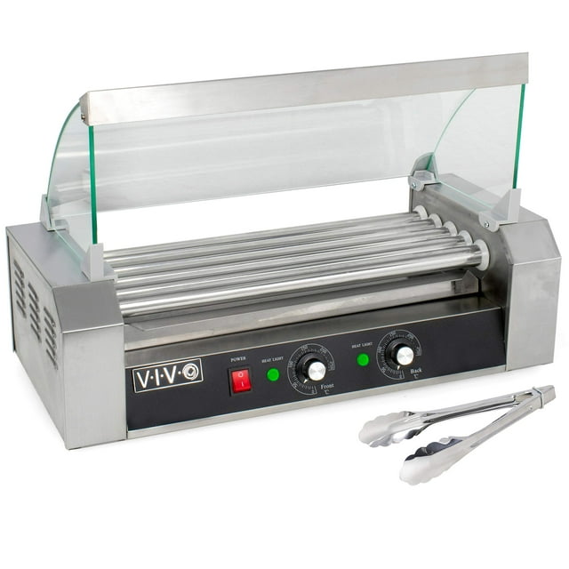 Parrilla eléctrica para salchichas VIVO HOTDG-V205, 12 hot dogs y 5 rodillos