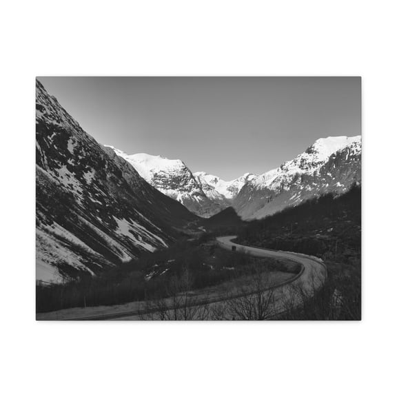 Forest Mountain Black And White Nature Wilderness Photography Canvas Wall Art for Home Decor Ready-to-Hang