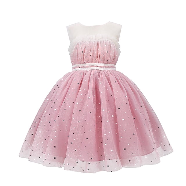 Star Sequin Summer Kids Girls Princesa Vestido de fiesta para 3-10 años Sin mangas Hada Niños Ropa casual Cumpleaños Boda Gown9-10T (Etiqueta 150) Gao Jinjia LED