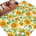 thumbnail image 2 of 5'x8' Area Rugs, Sunflower Indoor Outdoor Area Rug for Living Room Bedroom, Farmhouse Summer Botanical Watercolor Washable Bathroom Rugs Kitchen Floor Carpet Mats Home Decor Aesthetic, 2 of 8