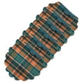 thumbnail image 2 of Troy Orange & Green Plaid Round 100% Cotton Set of 6 Placemats 17", 2 of 4
