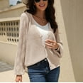 thumbnail image 6 of Drses Women Lightweight Crochet Cardigan Sweater Long Sleeve V Neck Hollow Out Open Front Kint Outwear Sweaters, 6 of 9