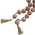 thumbnail image 6 of DecMode Handmade Round Intricately Shaped Large Distressed Orange Ceramic Garland with Tassel, 6 of 11
