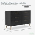thumbnail image 5 of Evolur Stilnovo Mid Century Double Dresser In Onyx Black, 5 of 6