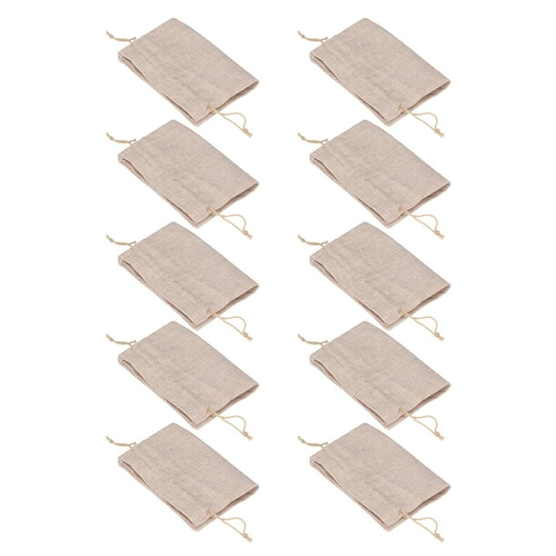 Bolsas de algodón con cordón, 10 unidades de bolsas de lino y algodón, bolsas de lino para pan, bolsas de almacenamiento reutilizables, muy versátiles
