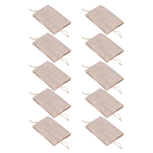 Bolsas de algodón con cordón, 10 unidades de bolsas de lino y algodón, bolsas de lino para pan, bolsas de almacenamiento reutilizables, muy versátiles