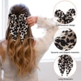 thumbnail image 5 of Xinwanna Women Hair Pin Bowknot Decor Leopard Print Satin Ribbon Bow Hair Barrette Large Bow Clip Hair Accessories (Beige), 5 of 12