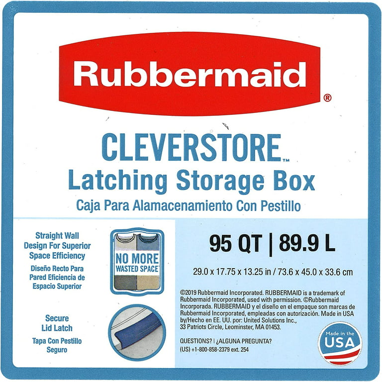 Rubbermaid Cleverstore Clear Plastic Storage Bins with Lids, 95 Qt-4 P