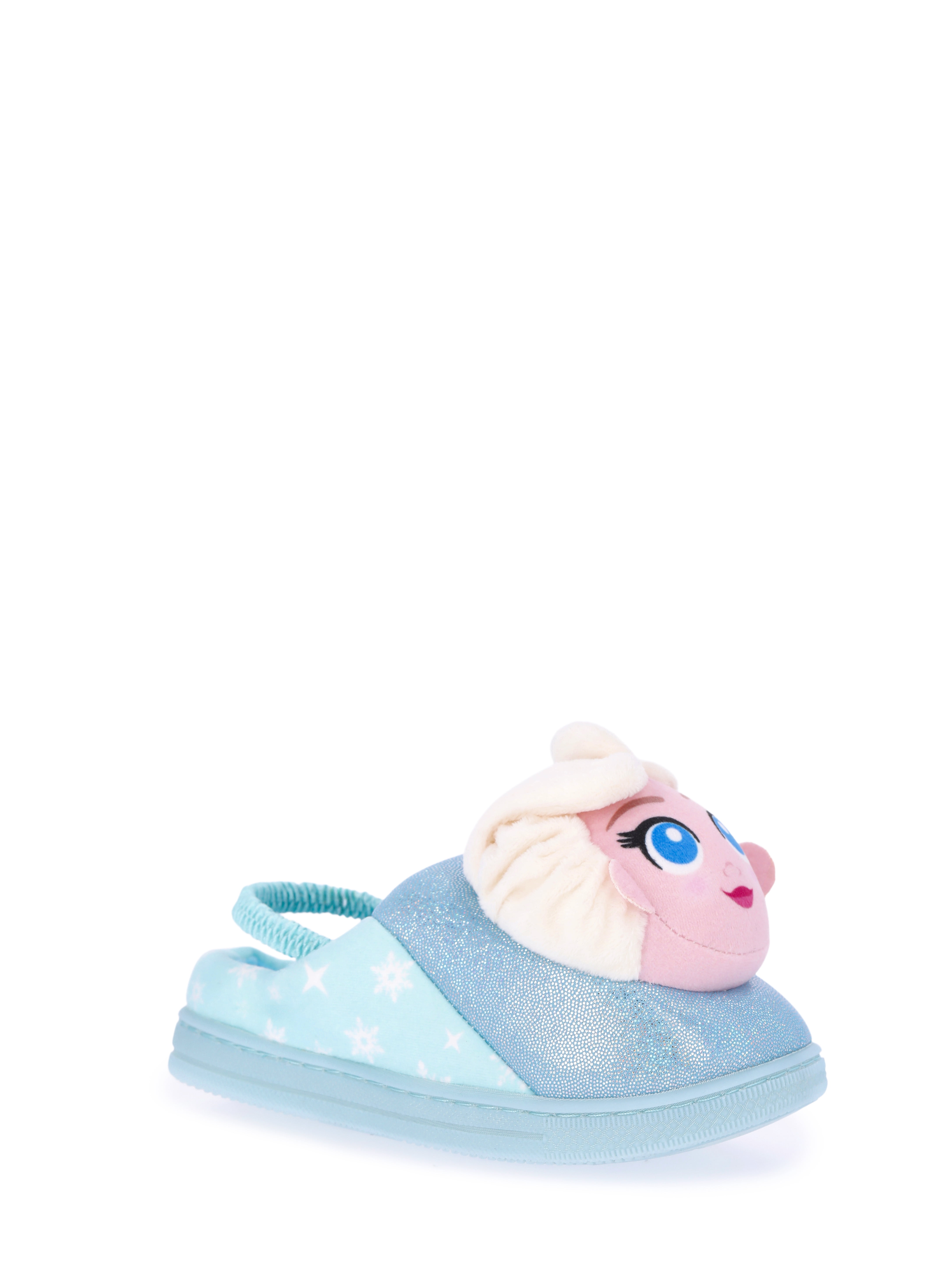 Disney Frozen Toddler Girls 3D Character Slippers with Back Strap