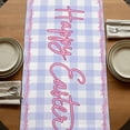 thumbnail image 5 of Happy Easter Table Runner, Rabbits Bows Spring Tulips Eggs Purple Plaid Cotton Linen Table Runners 120 Inches Long, Dresser Scarf Runner for Dining/Living Room/Kitchen/Square Tables 13''x120'', 5 of 9