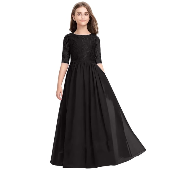 EnJoCho Junior Bridesmaid Dresses Chiffon Off Shoulder Flower Girl Dress Long Formal Pageant Gown for Teen Girls Teenage Wedding Dress Fl𝗈wy