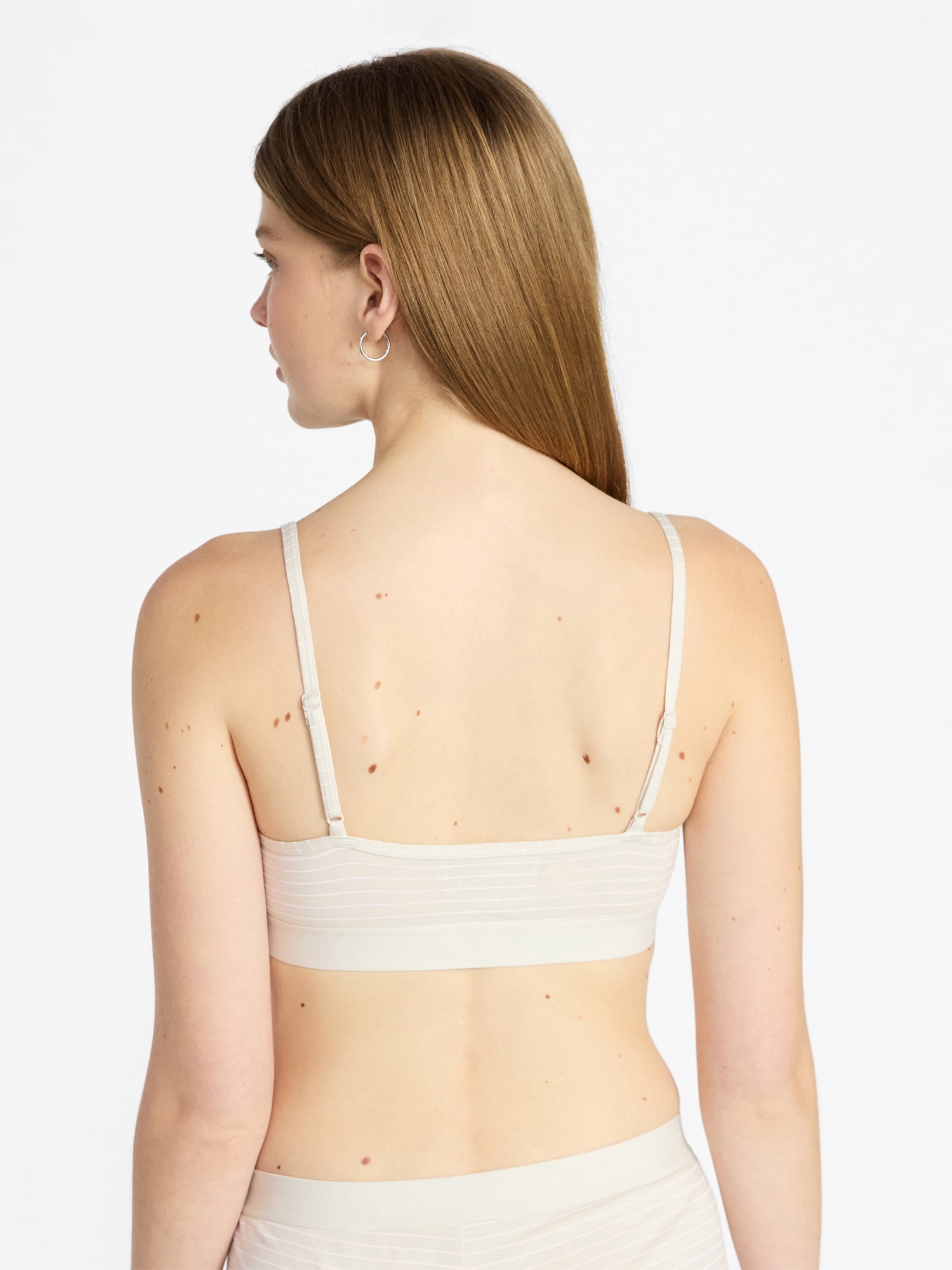 No Boundaries Women's Cotton Jersey Triangle Bralette w/Buttons Sizes XS-XXXL