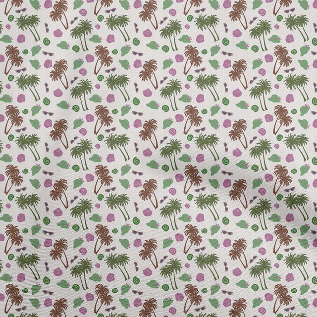 oneOone Tissu Popeline de Coton Sergé Marron pour Robe de Voyage Tissu Imprimé au Mètre 56 Pouces de Large