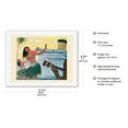 thumbnail image 2 of Honolulu Harbor Hawaii Boat Days - Hula Girls Greeting Passengers - Vintage Ocean Liner Travel Poster c.1930s - Japanese Unryu Rice Paper Art Print (Unframed) 17 x 22 in, 2 of 4
