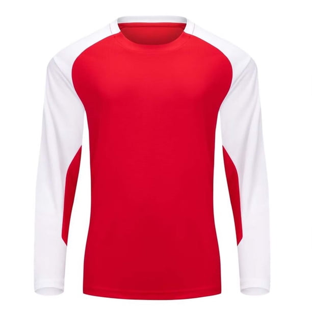 Blusa y camisa de manga larga con cuello alto para hombre, informal, a la moda, para correr, fitness, elástica, de manga larga, con cuello redondo, para ejercicio, abrigo de poliéster para hombre