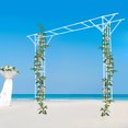 thumbnail image 2 of White Garden Trellis Supersize Flattop Garden Arch for Wedding,141.7" L x 106" H Garden Arch Arbor Trellis for Climbing Plants Outdoor,Galvanized Steel Pipe Coated with Plastic, 2 of 16