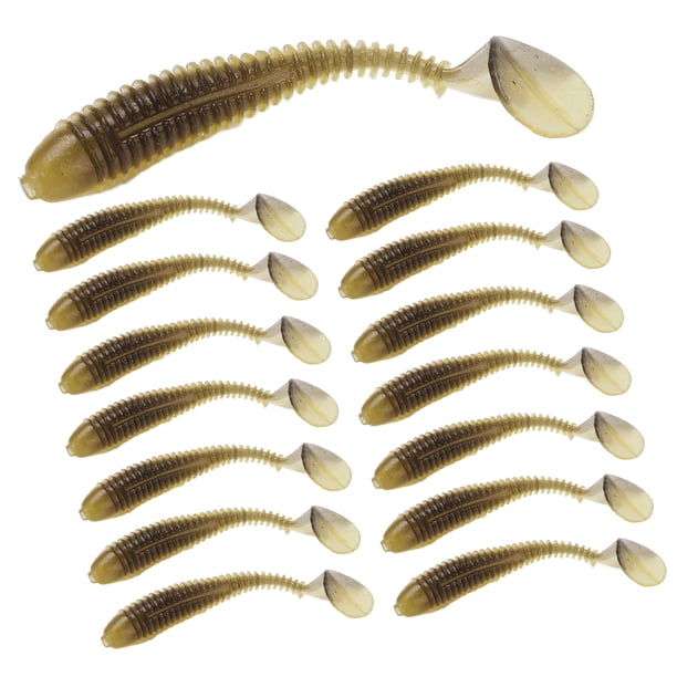 Señuelos de pesca, 15 piezas Señuelo suave de silicona Señuelo suave de silicona Señuelo de pesca con cola en T Rendimiento inigualable