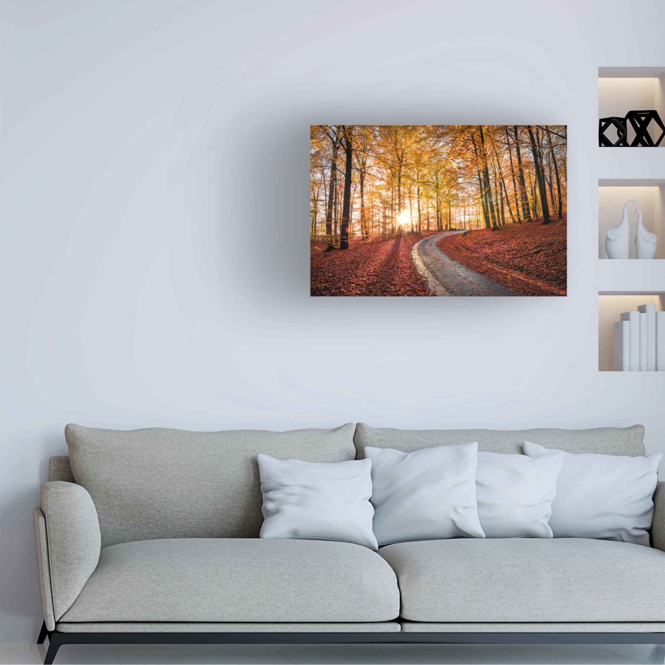 Canvas Wall Art - Christian Lindsten 'Road In Sapderaysen Nationalpark, Sweden' Wall Art for Living Room, Bedroom, or Office Décor by Trademark Fine Art - 24 x 16 Inches