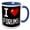 Blue/White, variant on 3drose, Geeky Old School Pixelated Pixels 8-bit I Heart I Love Forums, 11oz Two-tone Red Mug