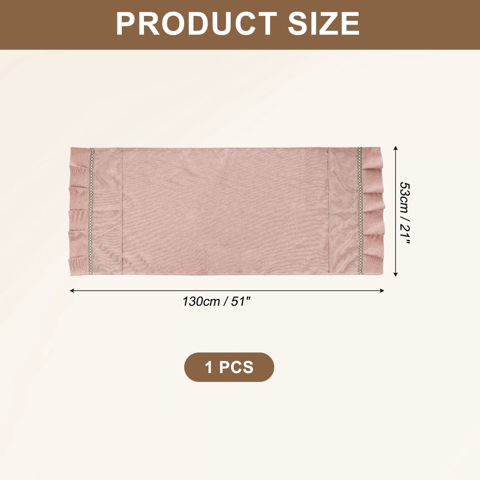 Uxcell Fridge Dust Cover (51''x21'', Coffee) - Dustproof Refrigerator Top Covers Ruffle Edge Anti-Slip Washer Dryer Top Protector Mat with Storage Pocket for Freezer/Furniture/Home