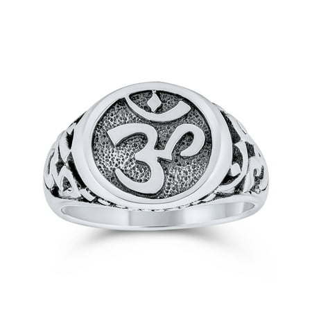 Om Ring voor Vrouwen Mannen Roestvrij Staal Indiaas Sanskriet Symbool Aum Om Ohm Open Ring Meditatie Sieraden Cadeau, Roestvrij staal