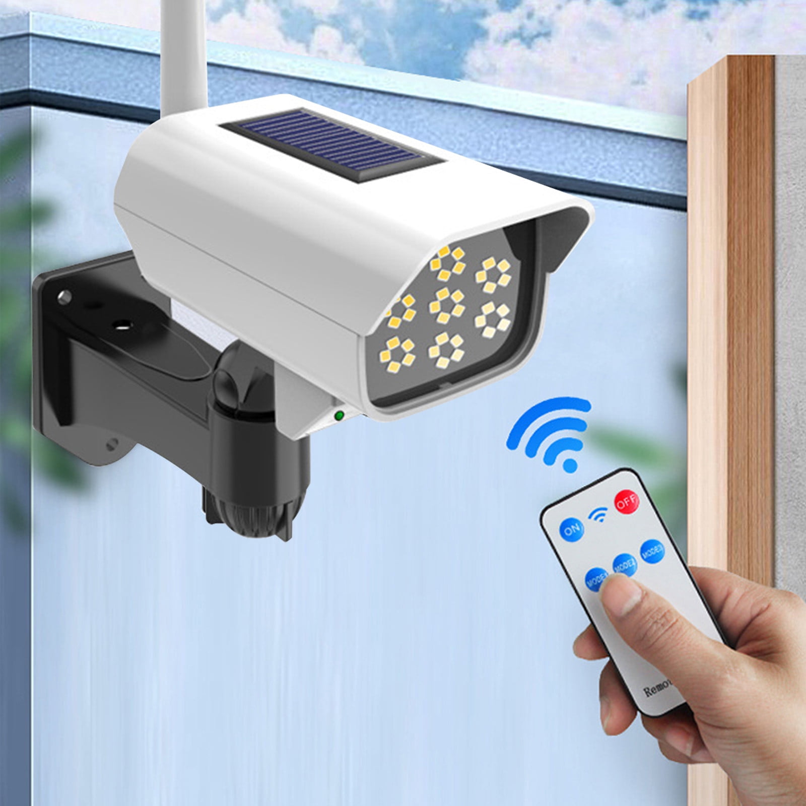 RnemiTe-amo Solar Powered Human Sensor Security Fake Dummy Camera With Flashing Led Outdoor Use For Garden & Business