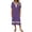 Purple, variant on QUNYINEY Casual Summer Womens Dresses Lace Blue Midi Short Sleeve A Line Dress Loose Fit Vacation Beach V Neck Dresses