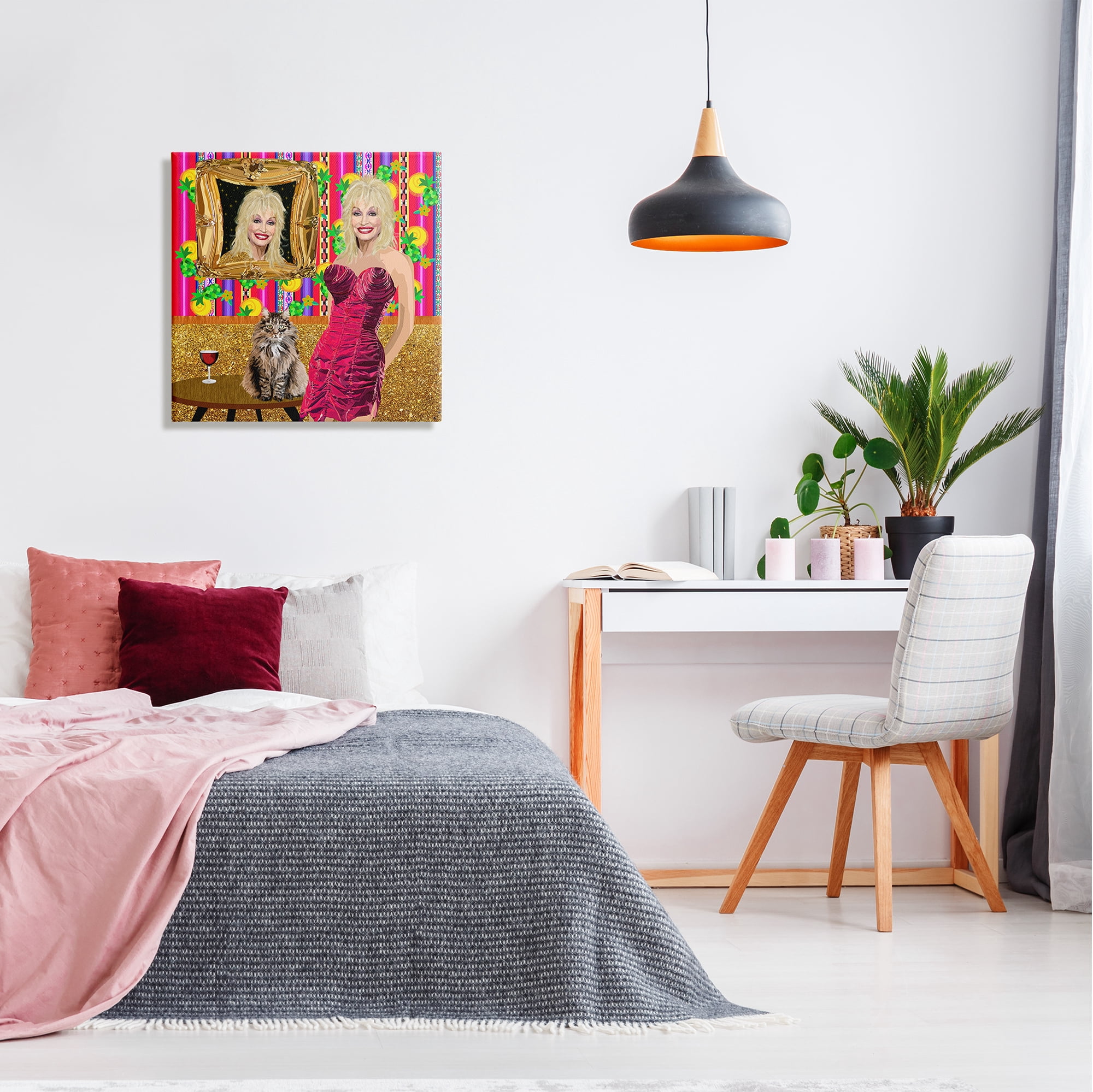 Stupell Industries Famous Country Singer Blonde Playful Dolly Abstract Pattern Graphic Art Gallery-Wrapped Canvas Print Wall Art, 24x24, by Lynnda Takos