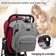 thumbnail image 3 of Diaper Bag Backpack, Waterproof Foldable Changing Bag, Multifunctional Baby Diaper Bag Backpack Gray pink, 3 of 5