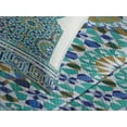 thumbnail image 4 of Ambesonne Moroccan Quilted Bedspread Set 3 Pcs, Eastern Ceramic Tile, Queen Size, Pale Coffee Turquoise, 4 of 5