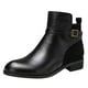 thumbnail image 1 of NECHOLOGY Botas Mujer Adulto Femenino Zapatos Botines de mujer Botas de tacón grueso con cremallera lateral para mujer Botines RetroBotines cortos Zapatos de mujer (Black, 7.5), 1 of 6