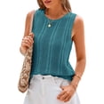 thumbnail image 2 of Shine Up Knit Tank Tops for Women Beach Vacation Clothes Summer Casual Crochet Tops Vest, 2 of 5