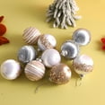 thumbnail image 4 of Soumake 6 Pcs Christmas Ornaments Balls Shatterproof Flocked Ball with Small Beads Indoor Hanging Decorations for Xmas Tree Glitter Party, 4 of 8