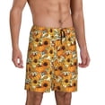 thumbnail image 2 of Pofeuu Pumpkins And Sunflowers A Print Men's Soft Woven Elastic Waistband Sleep Pajama Short-Medium, 2 of 6