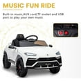 thumbnail image 3 of 12 V Ride on Toys with Remote, SEGMART 12V Kids Electric Ride on Car for Boys Girls, Battery Powered Electric Vehicles with Remote Control, LED Lights, Music, Horn, Kids Gifts, White, LL617, 3 of 10