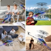 RC Helicopter,Remote Control Helicopter for Kids Mini DroneCosmic Flying Orb Toy Grame 2.4GHz RC Aircraft LED Light RC Toys for Kids Adults，Blue
