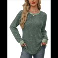 thumbnail image 3 of Camisas de Larga para Mujer, Suéteres, Conjuntos de Otoño, Bloques de Color, Ropa de Invierno, Elegantes, Informales, Suaves. Verde L, 3 of 7